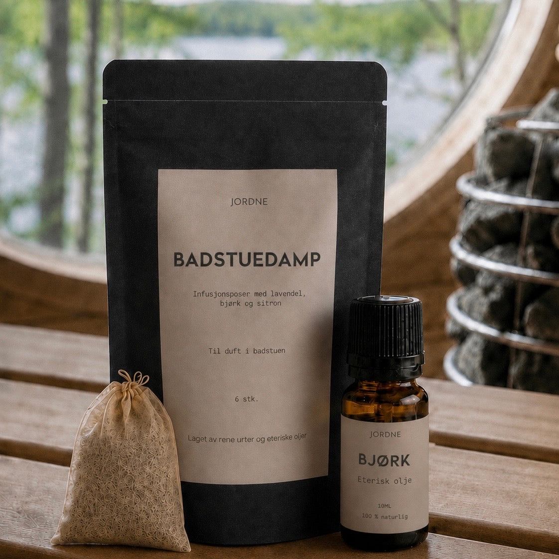 Badstuedamp og eterisk olje