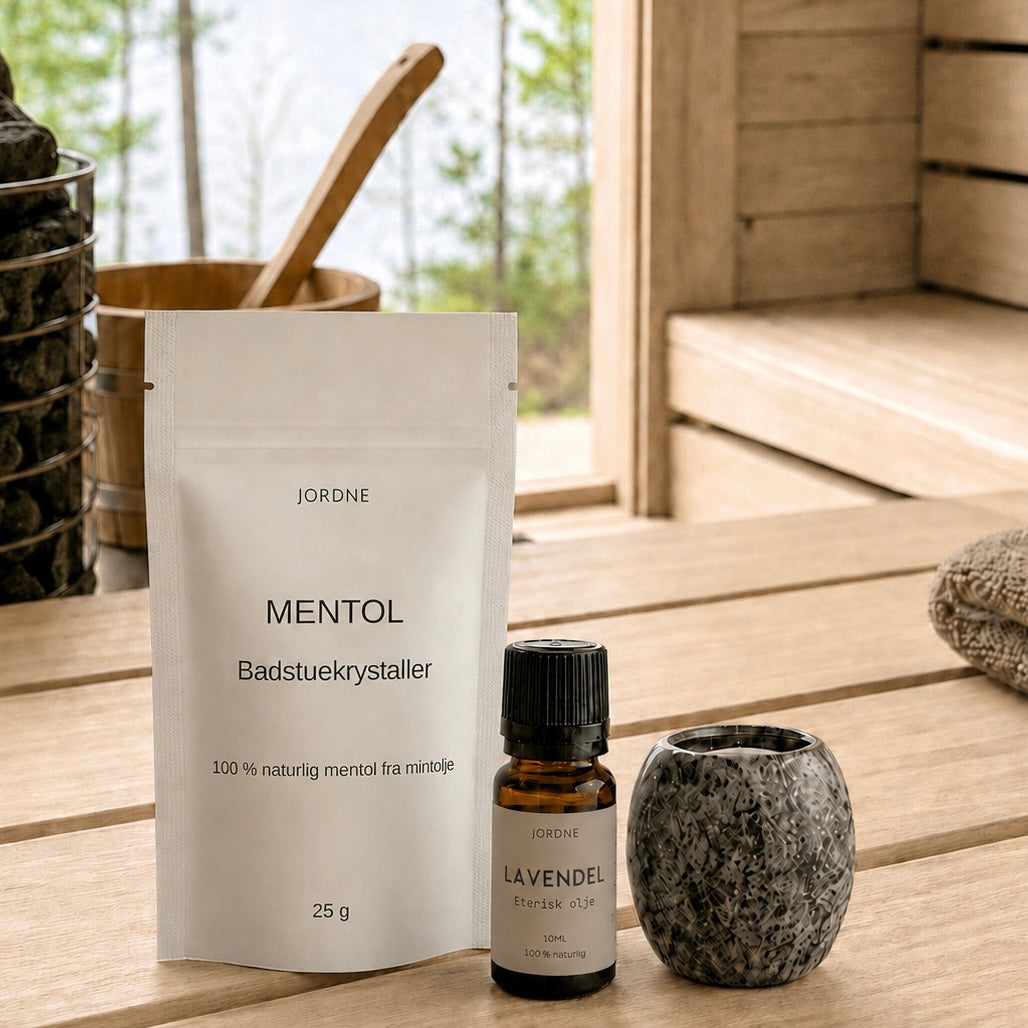 Badstue duftsett med aromastein