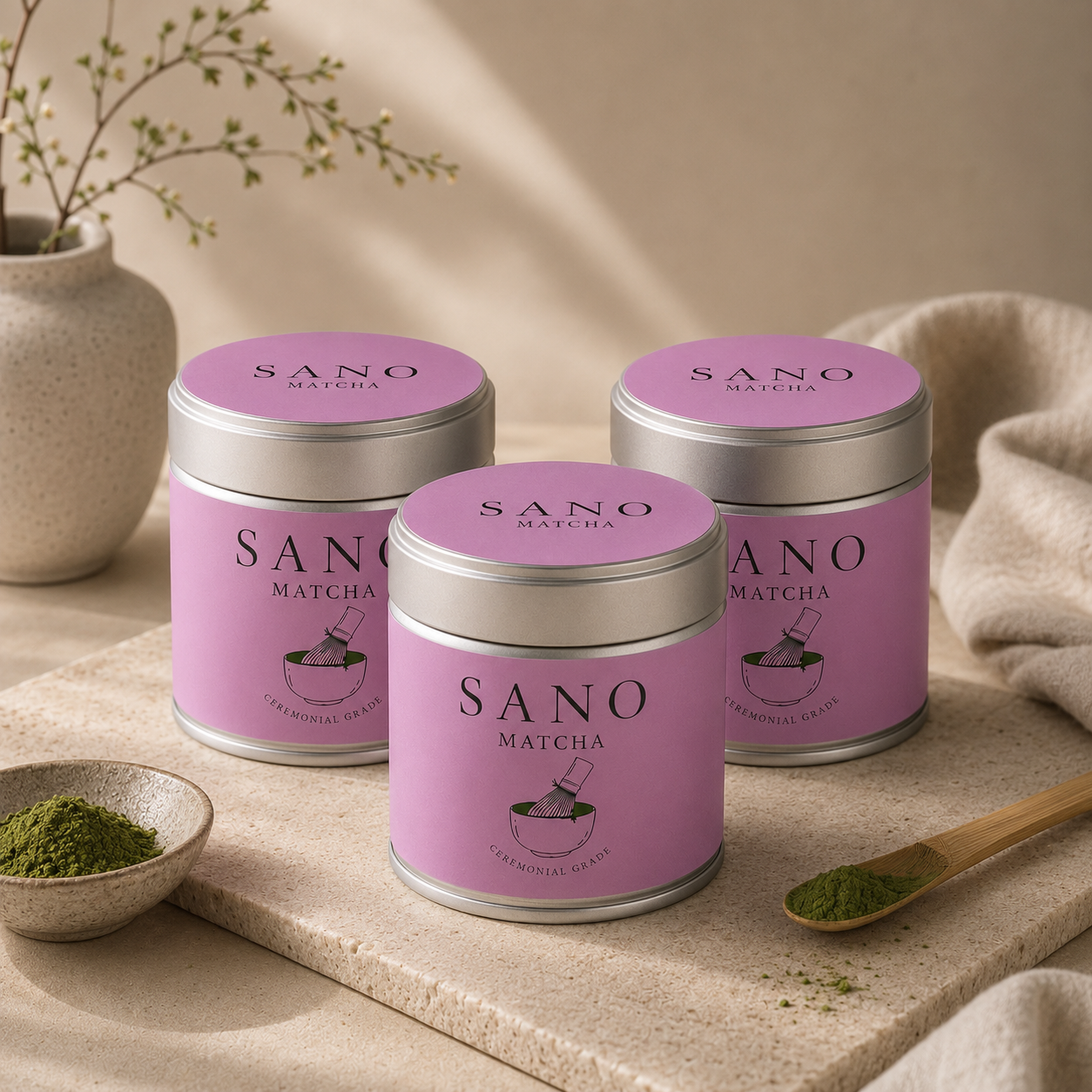 SANO MATCHA – CEREMONIAL GRADE – 3 cans